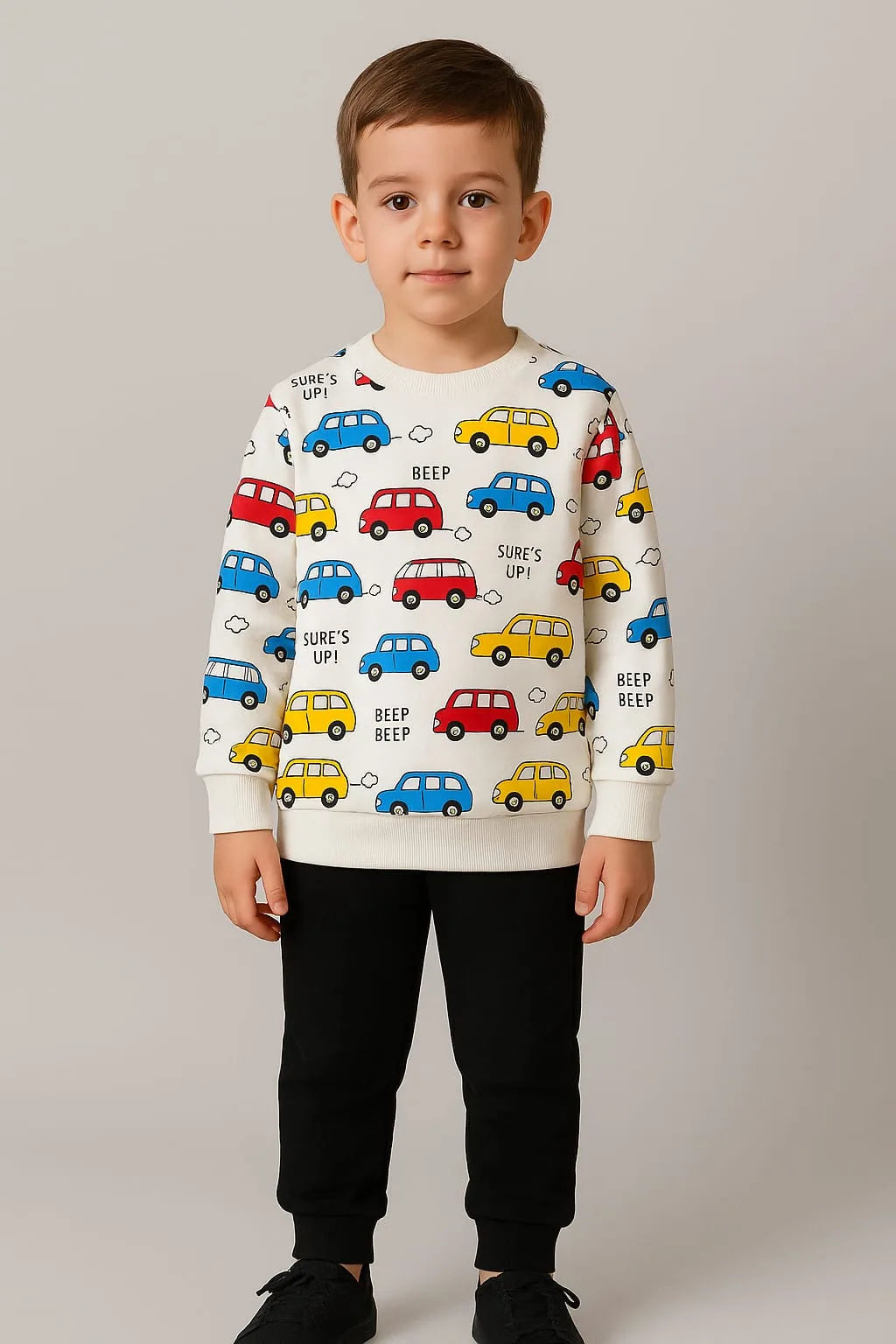 BEEP BEEP Cars Fleece Warm Tracksuits for Kids