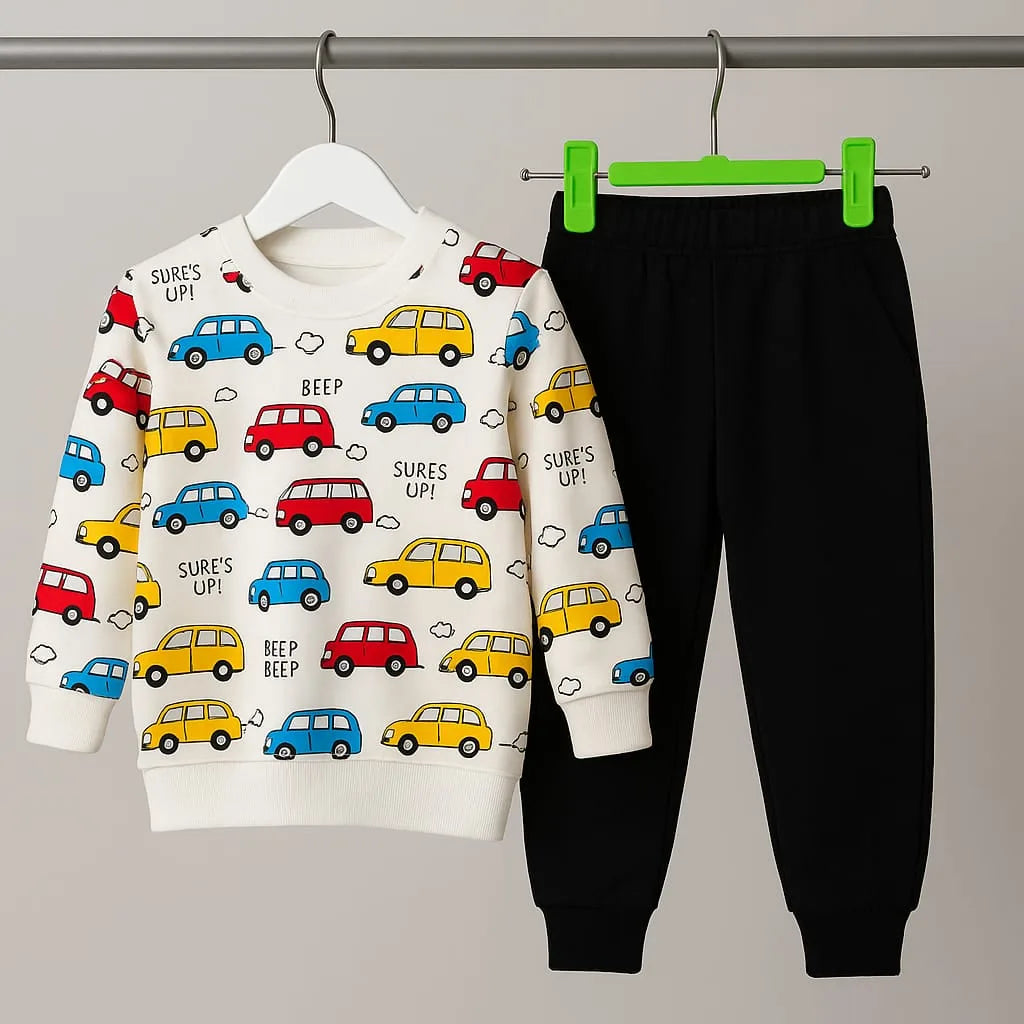 BEEP BEEP Cars Fleece Warm Tracksuits for Kids