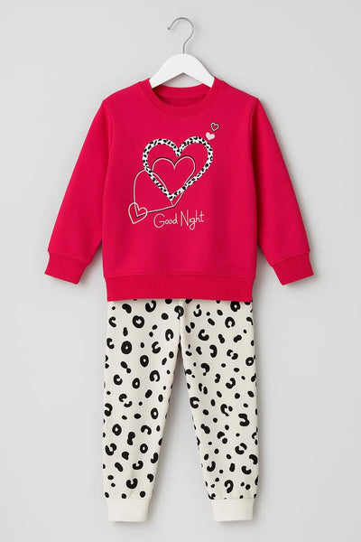 Heart Good Night Ultra Soft Fleece Tracksuit For Girls