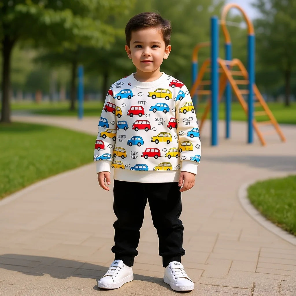 BEEP BEEP Cars Fleece Warm Tracksuits for Kids