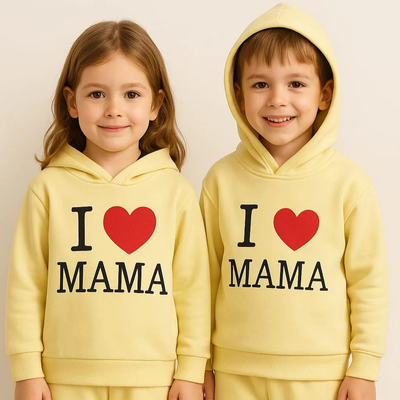 I LOVE MAMA Ultra Soft Fleece Hoodie Tracksuit For KIDS