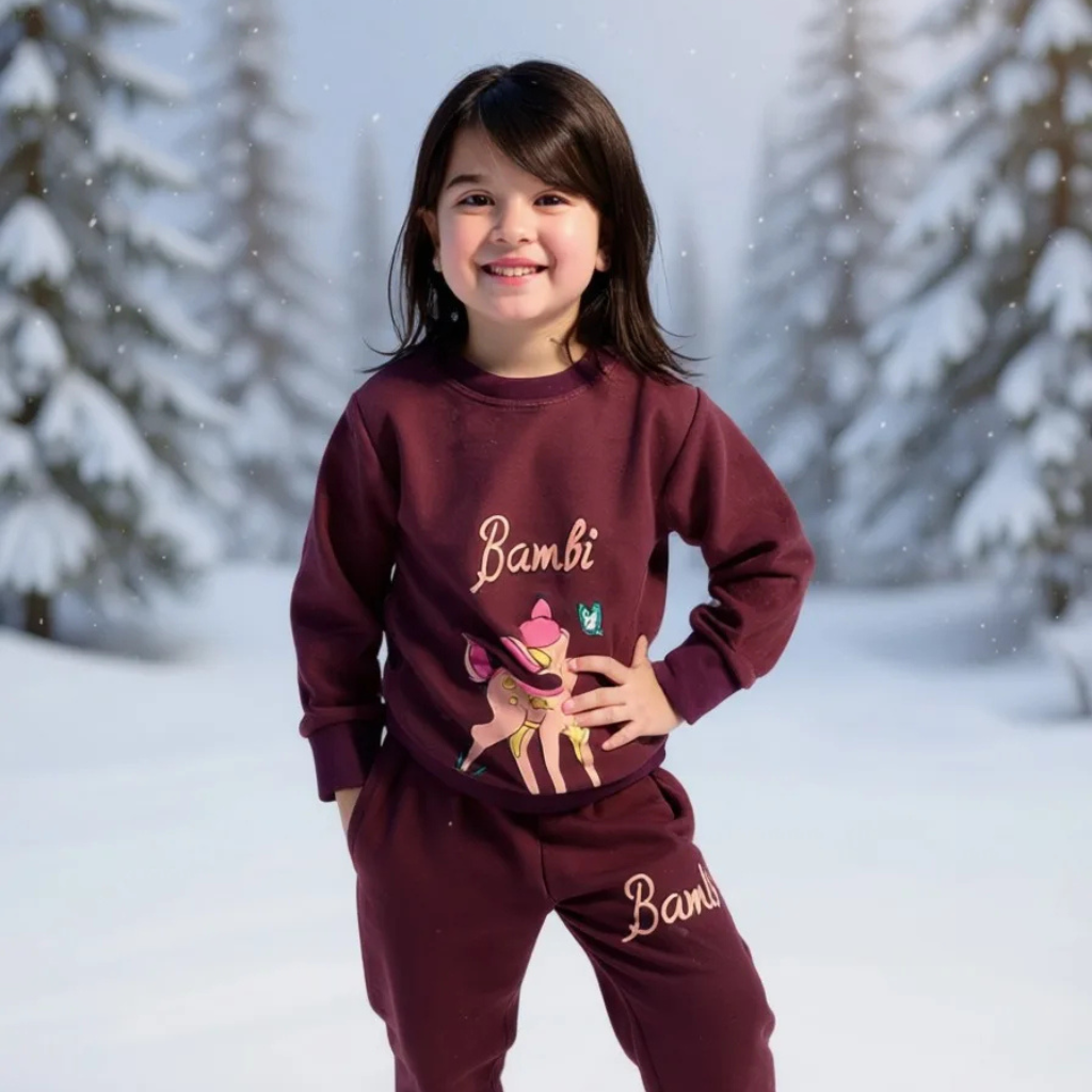 Bombie Deer Cozy Girls Winter Tracksuit
