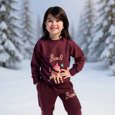Bombie Deer Cozy Girls Winter Tracksuit