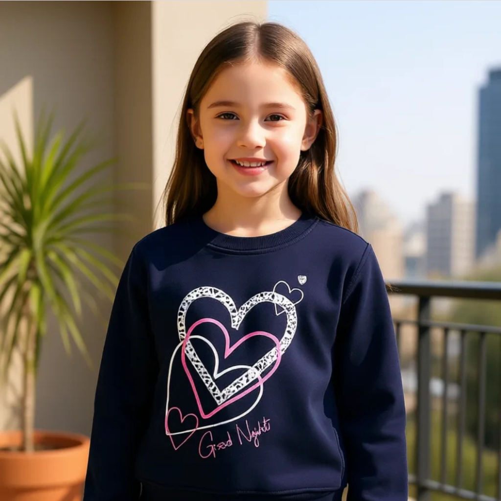 Heart Good Night Ultra Soft Fleece Tracksuit For Girls