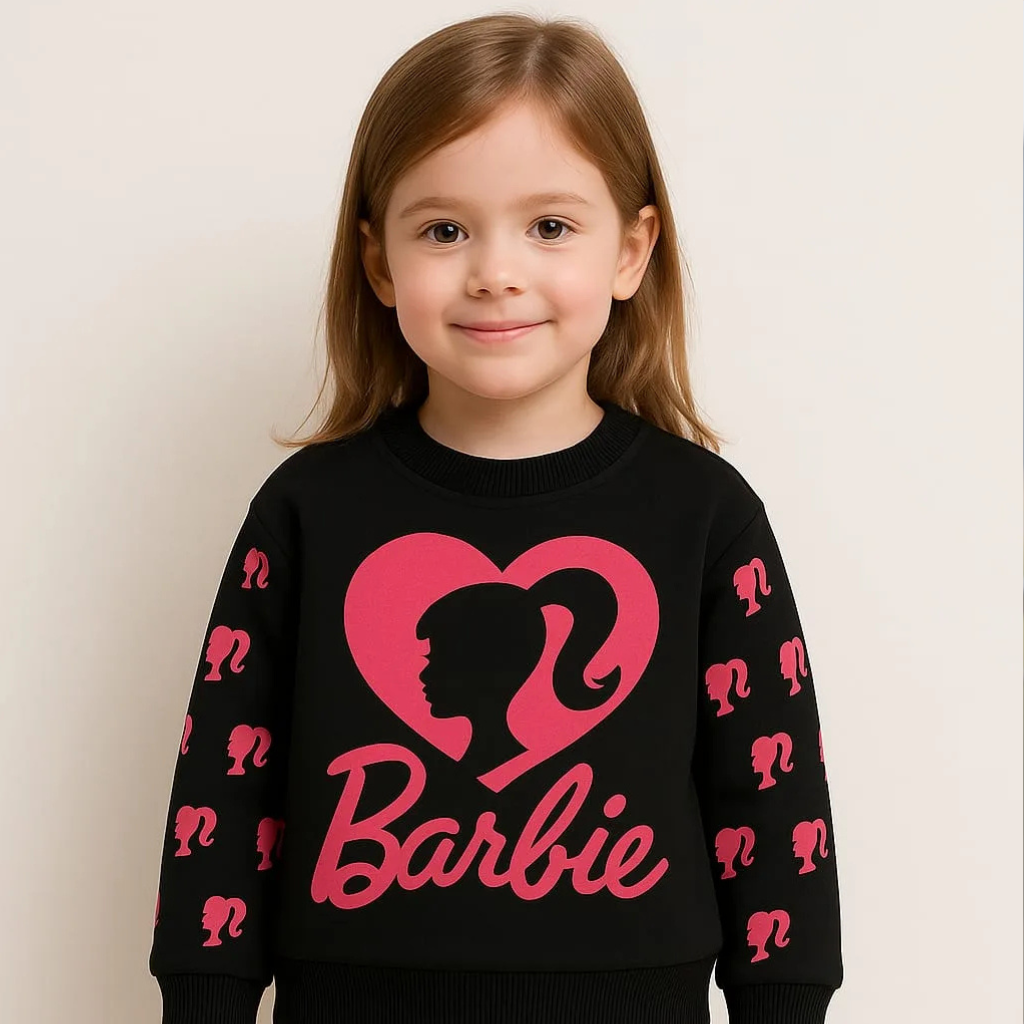 Little Cute Barbie Ultra Soft Fleece Tracksuit For Girls