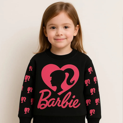 Little Cute Barbie Ultra Soft Fleece Tracksuit For Girls