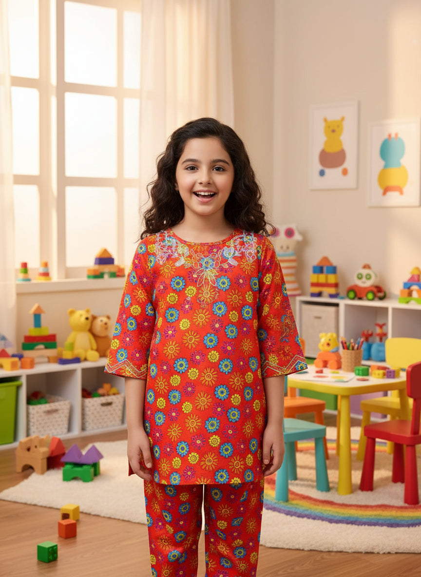 Embroidered C0-ORD SET for Girls