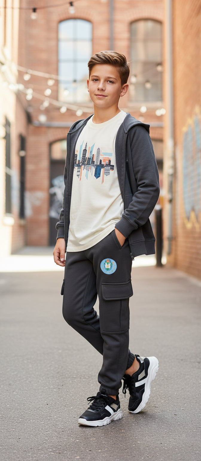 Cargo Fleece Trouser For Boys Cozy Fit with Elastic Waist for Everyday Wear