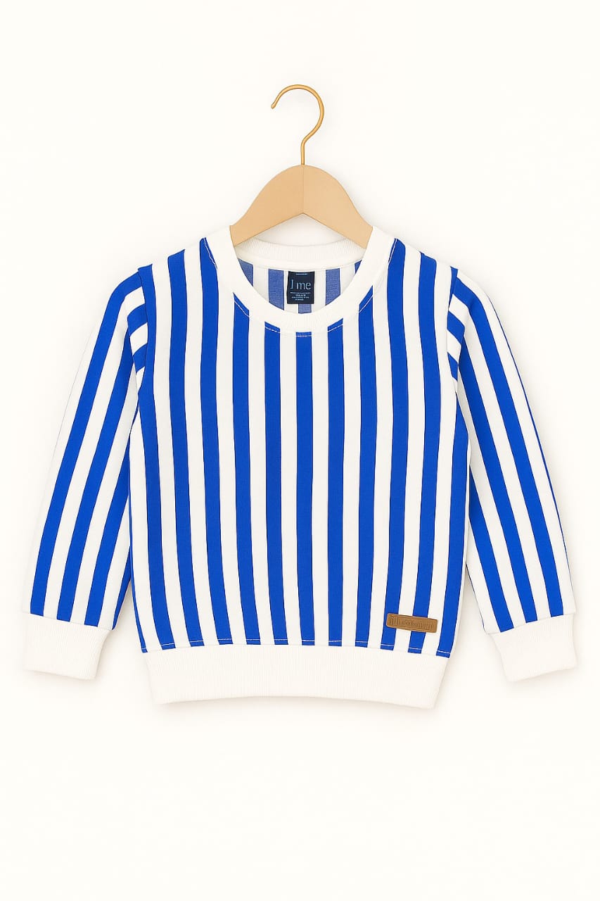 Blue and White Striped Sweatshirt