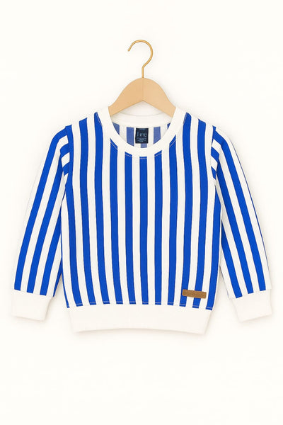 Blue and White Striped Sweatshirt